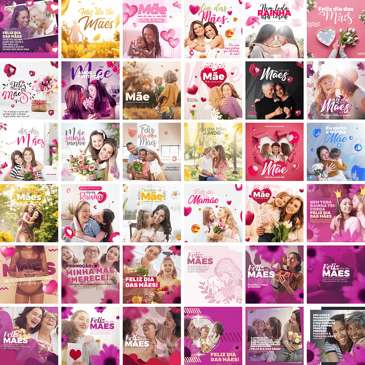 180 Artes Mídias Sociais Templates Dia das Mães Photoshop + Png 3