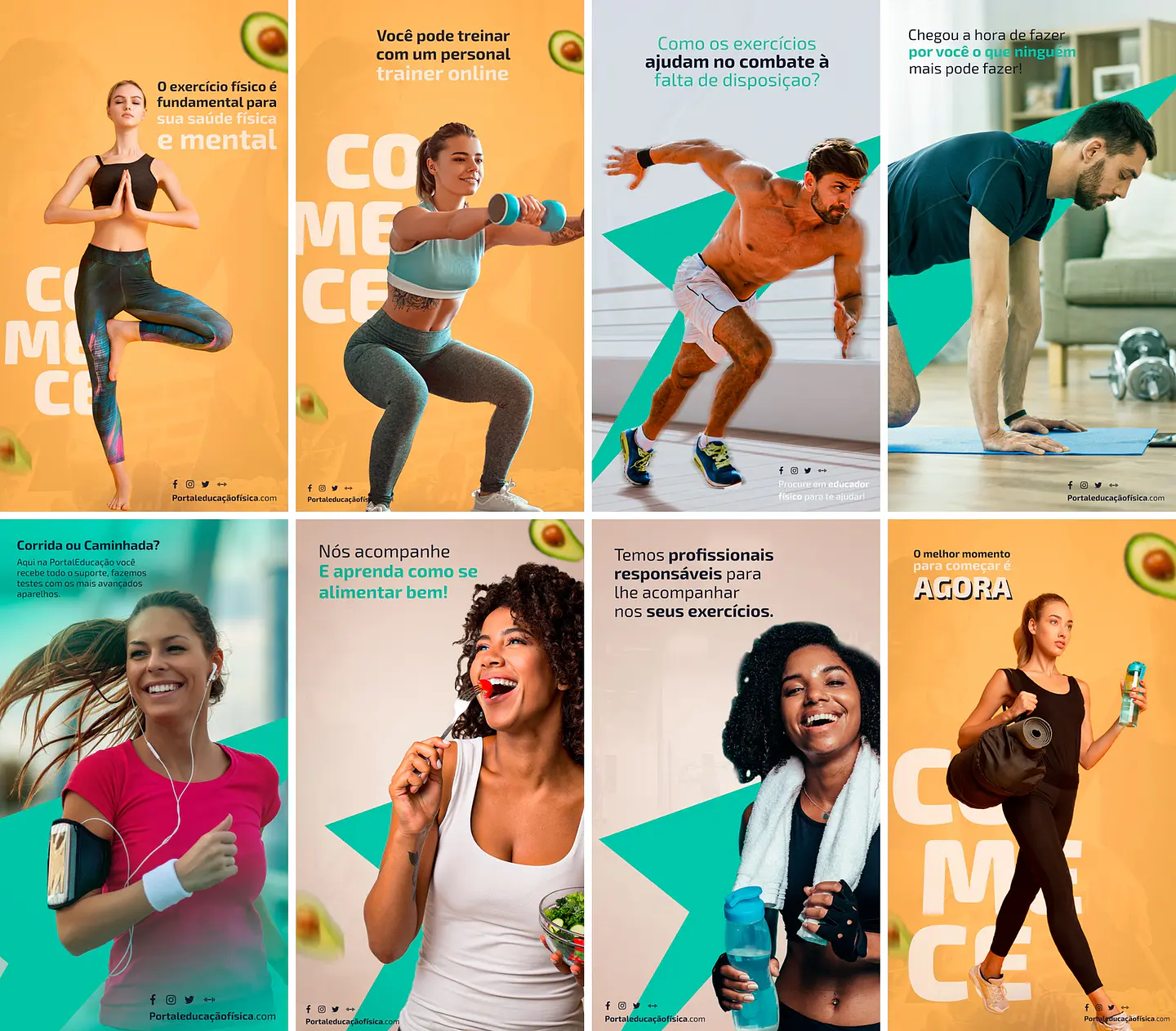 20 Artes Mídias Sociais Personal Trainer Educador Fisico Editáveis Photoshop + Png 2