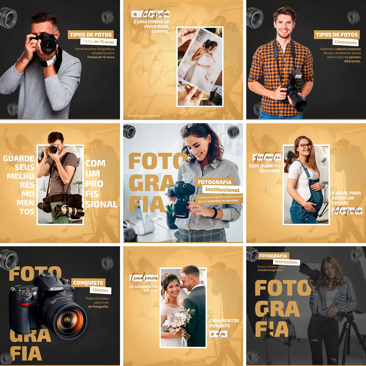 20 Artes Mídias Sociais Agencia Fotografos Studio Fotografico Editáveis Photoshop + Png 1