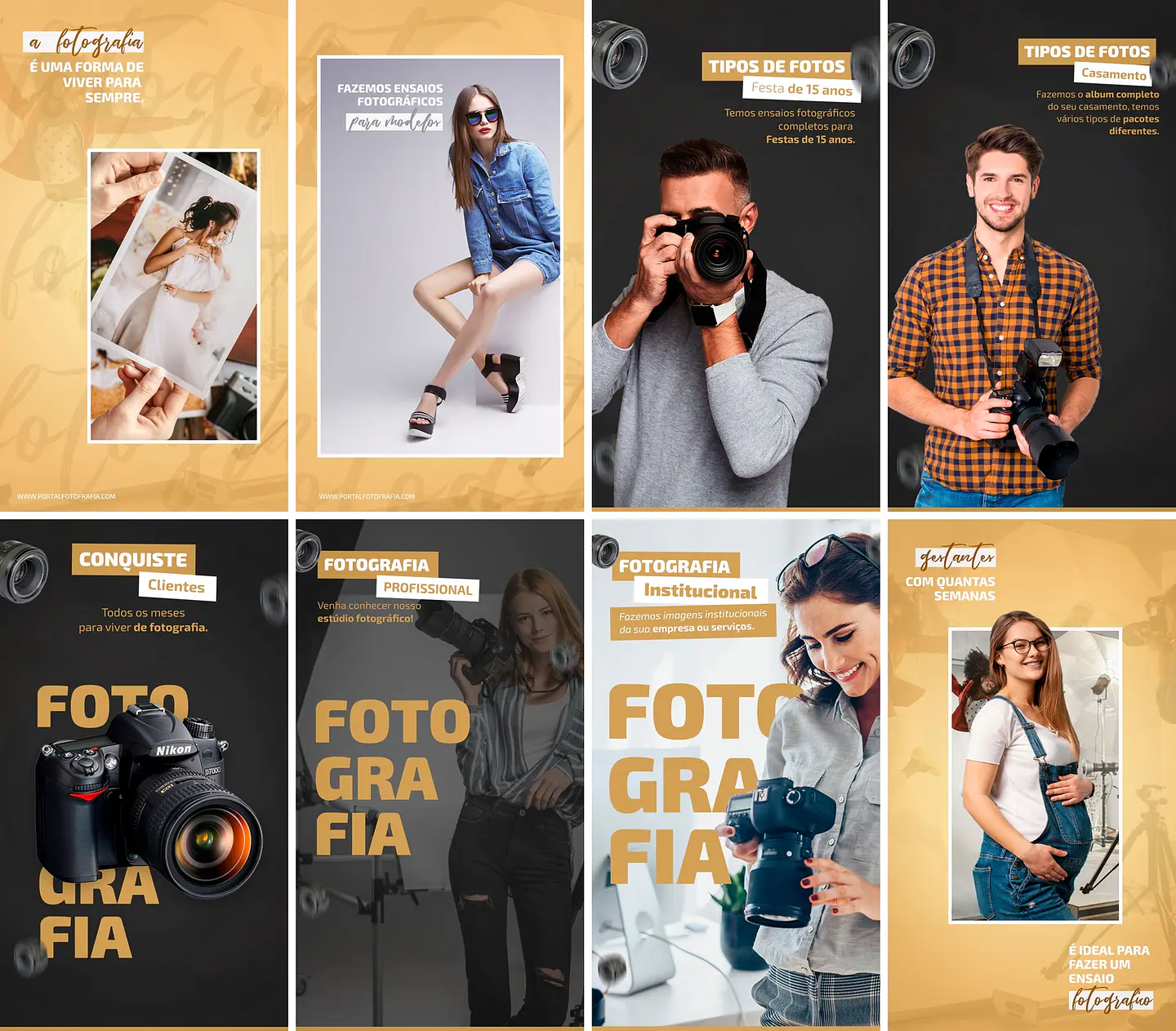 20 Artes Mídias Sociais Agencia Fotografos Studio Fotografico Editáveis Photoshop + Png 2