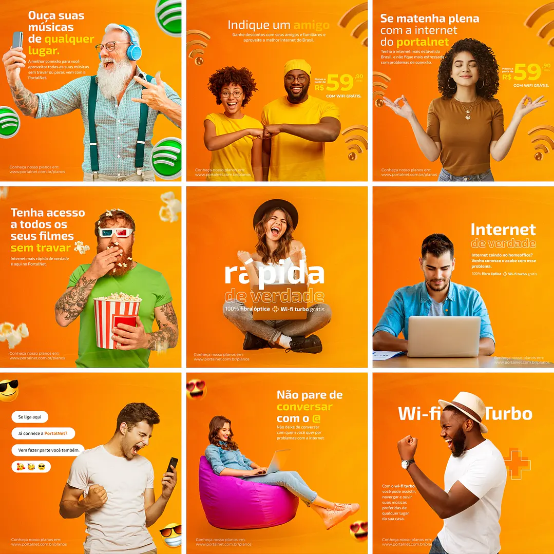 40 Artes Mídias Sociais Provedor de Internet Editáveis Photoshop + Png 1
