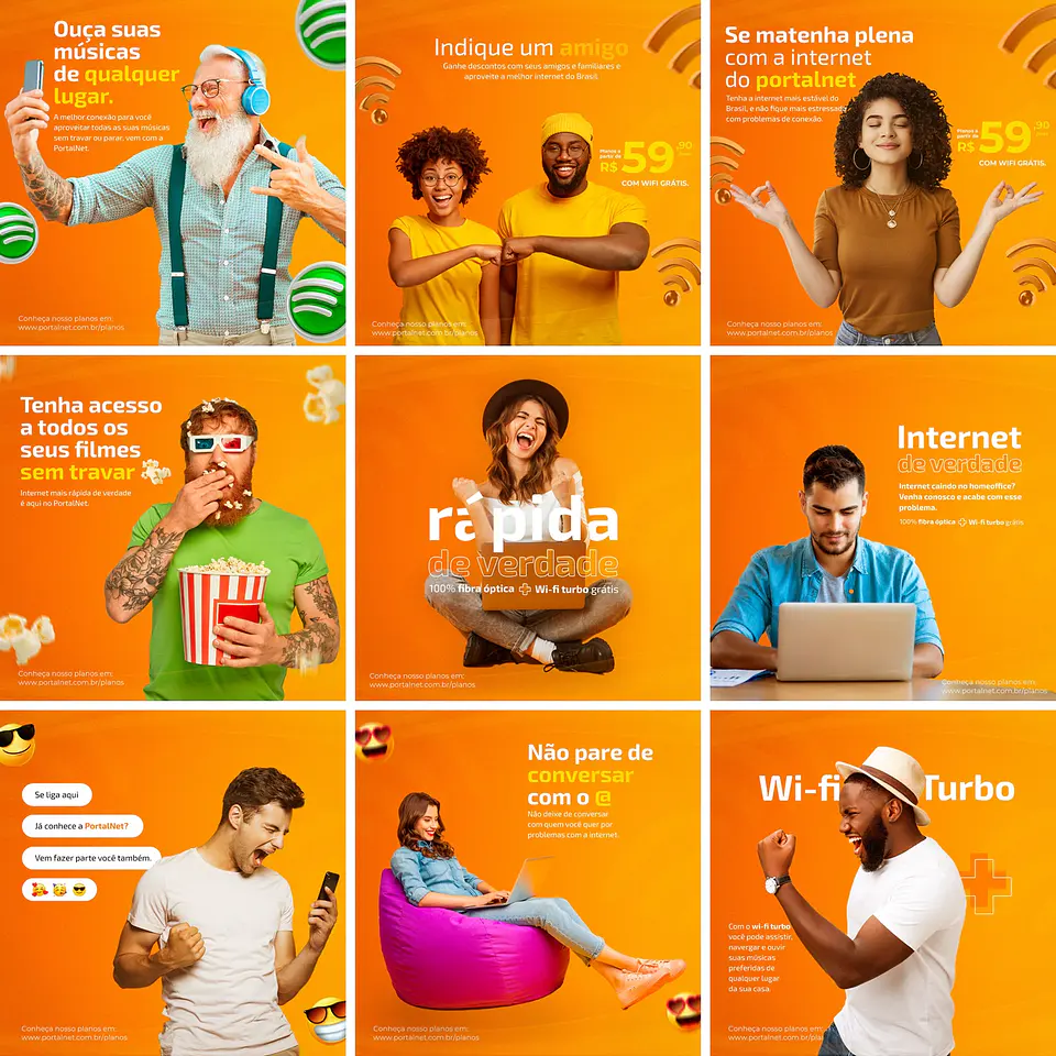 40 Artes Mídias Sociais Provedor de Internet Editáveis Photoshop + Png 1