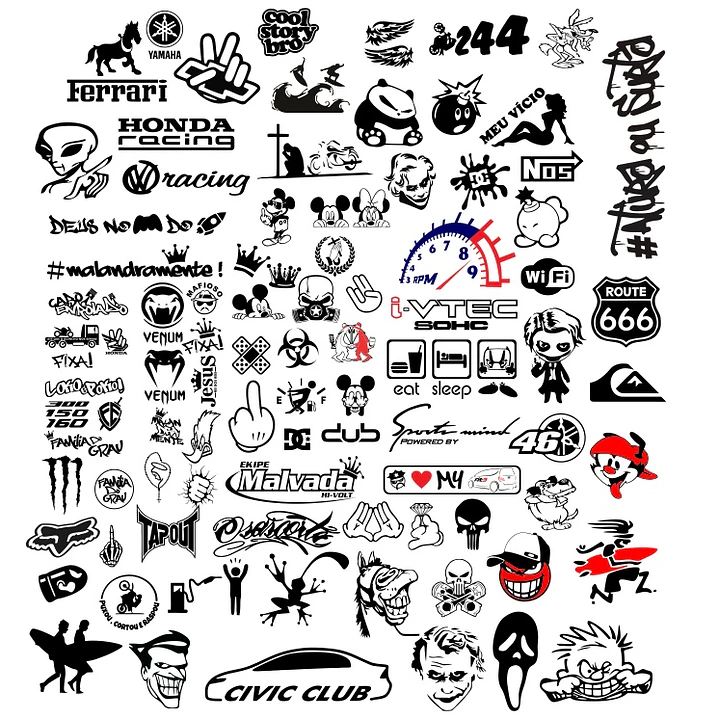 2600 Artes Recorte Vetores Adesivos Desenhos Editável em Corel Draw 2