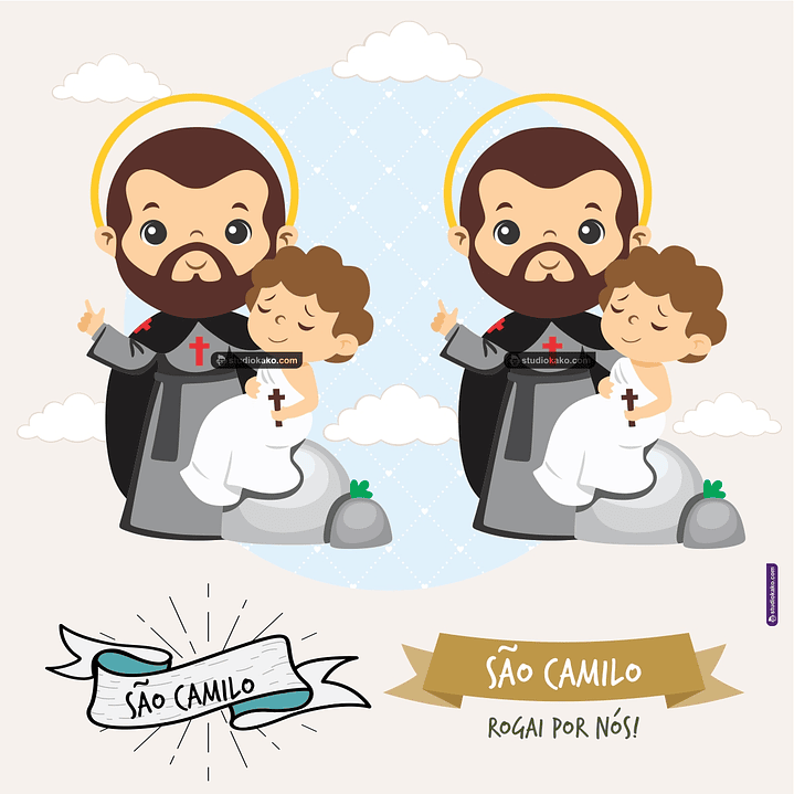 Kit Digital Vetor Santinhos São Camilo Editaveis + Png 1
