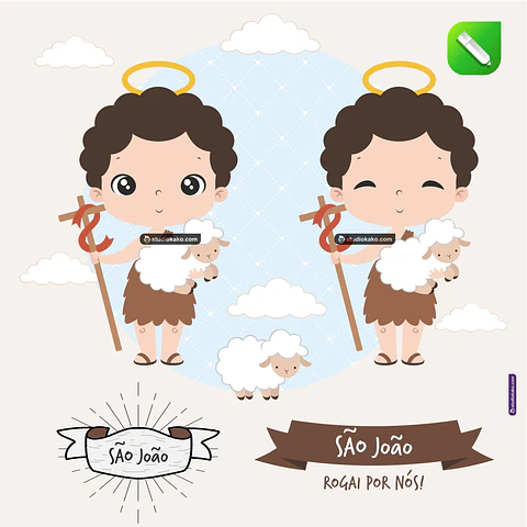 Kit Digital Vetor Santinhos São João Junino Editaveis + Png