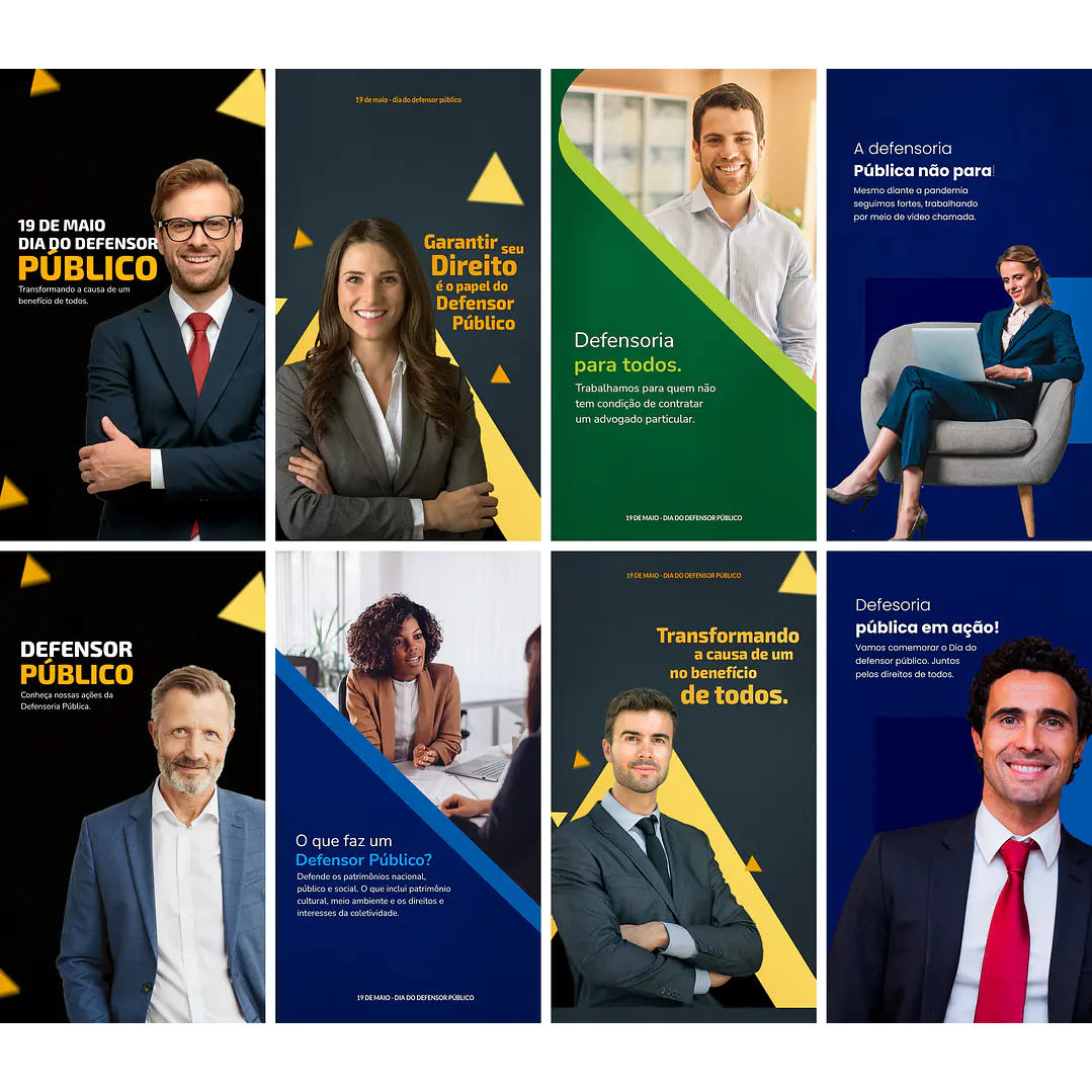 20 Artes Mídias Sociais Advogados Defensor Público Editáveis Photoshop + Png 2