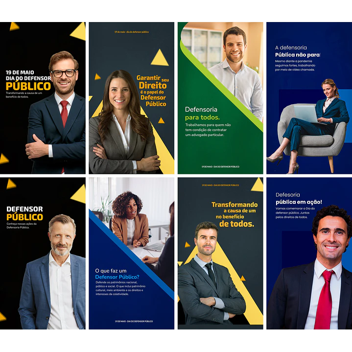 20 Artes Mídias Sociais Advogados Defensor Público Editáveis Photoshop + Png 2
