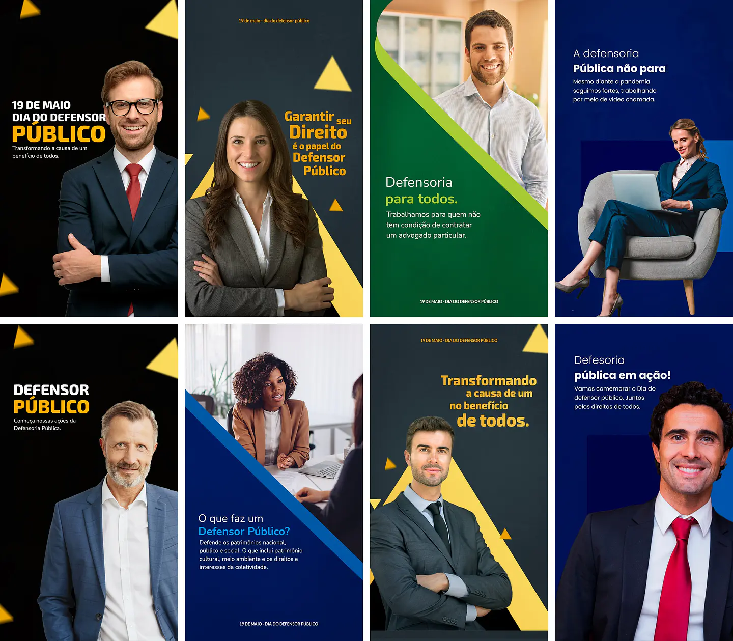 20 Artes Mídias Sociais Advogados Defensor Público Editáveis Photoshop + Png 2