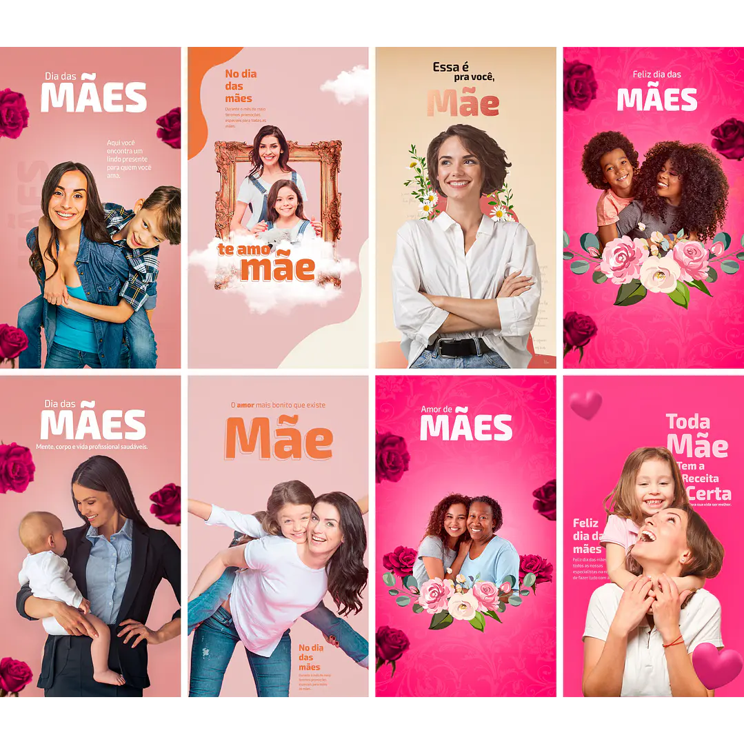 20 Artes Mídias Sociais Dia das Mães Editáveis Photoshop + Png 2