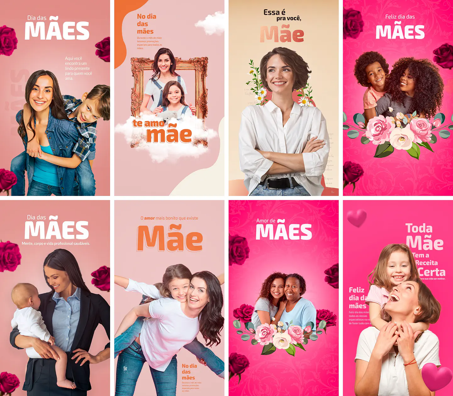 20 Artes Mídias Sociais Dia das Mães Editáveis Photoshop + Png 2