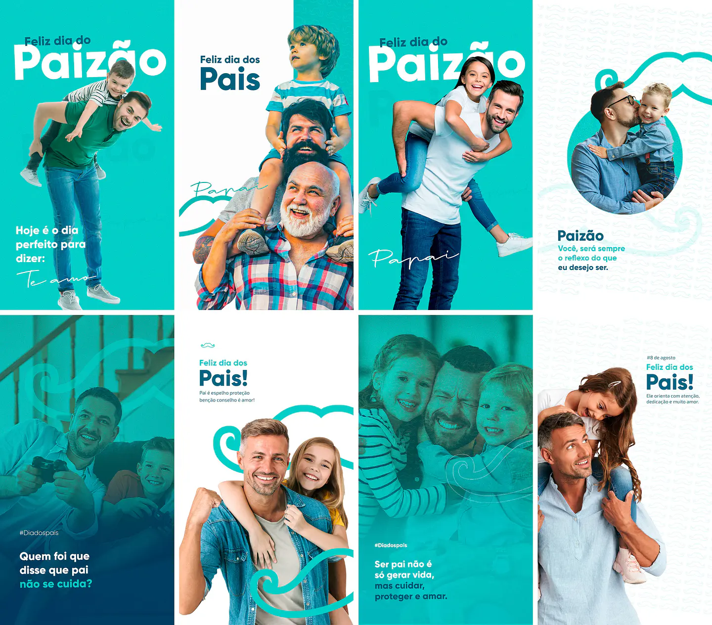 20 Artes Mídias Sociais Dia dos Pais Editáveis 2.0 Photoshop + Png 2