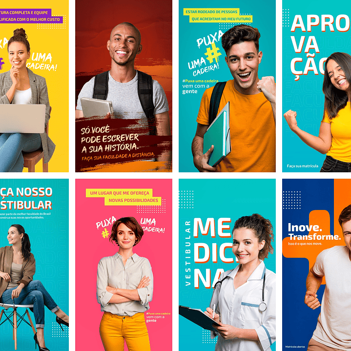 20 Artes Mídias Sociais Faculdade Educação Editáveis Photoshop + Png 2