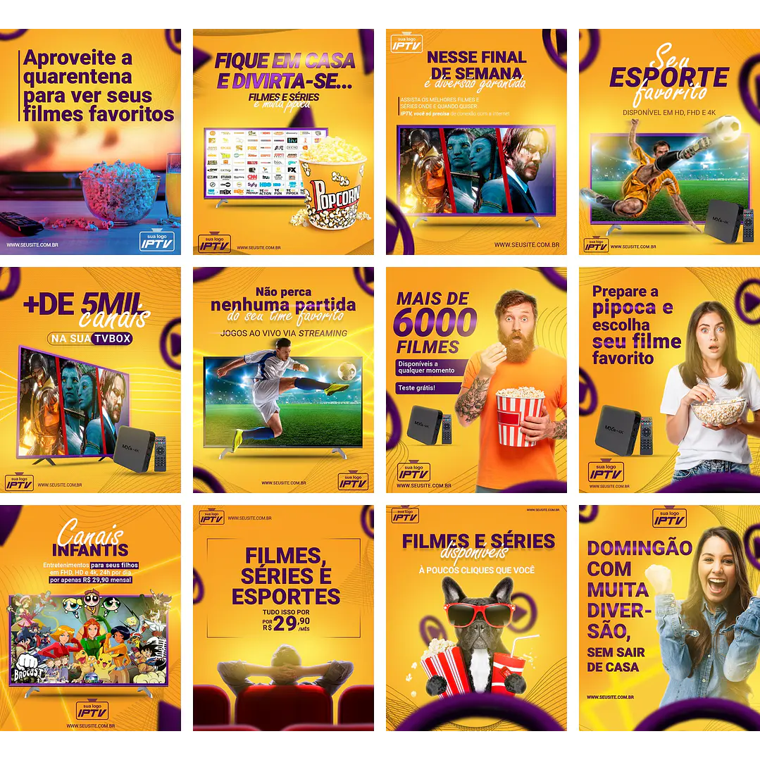 26 Artes Mídias Sociais IPTV Editáveis Photoshop + Png 2