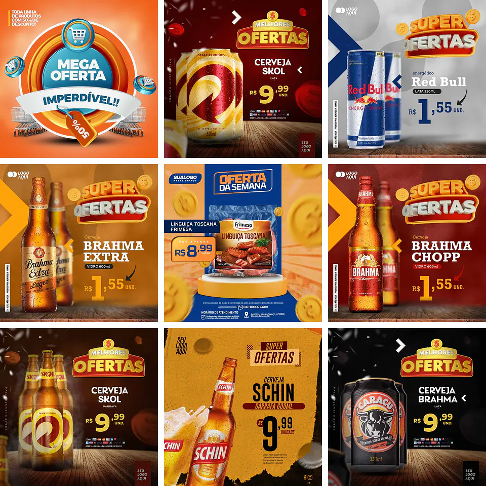 25 Artes Mídias Sociais Ofertas Promoção Editáveis Photoshop + Png 2