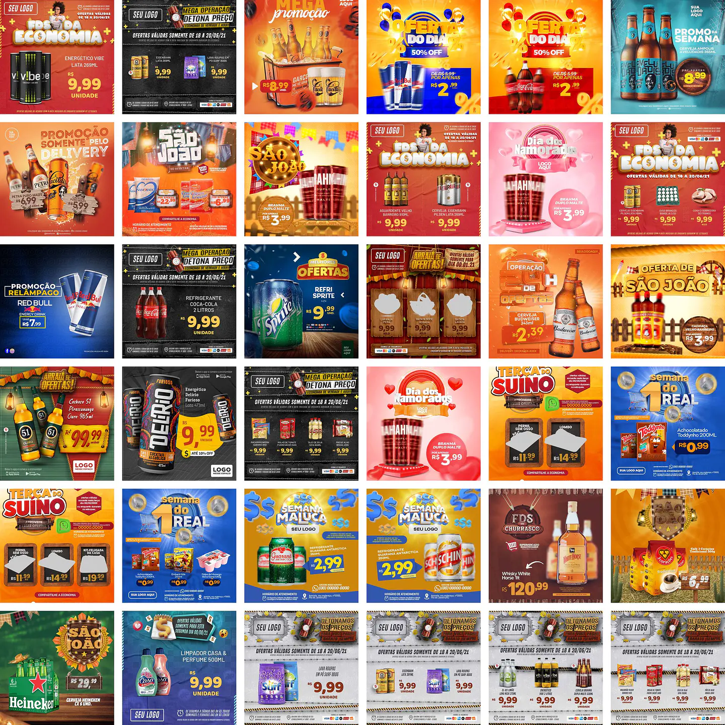 84 Artes Mídias Sociais Supermercados Editáveis Photoshop + Png 2
