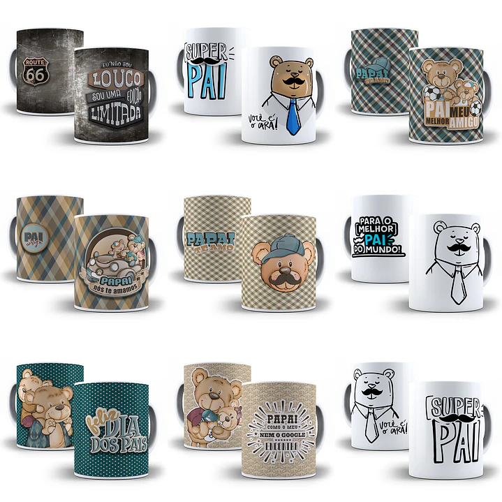 42 Artes para Caneca Dia dos Pais Sublimação Arquivo em Jpg/Png 1