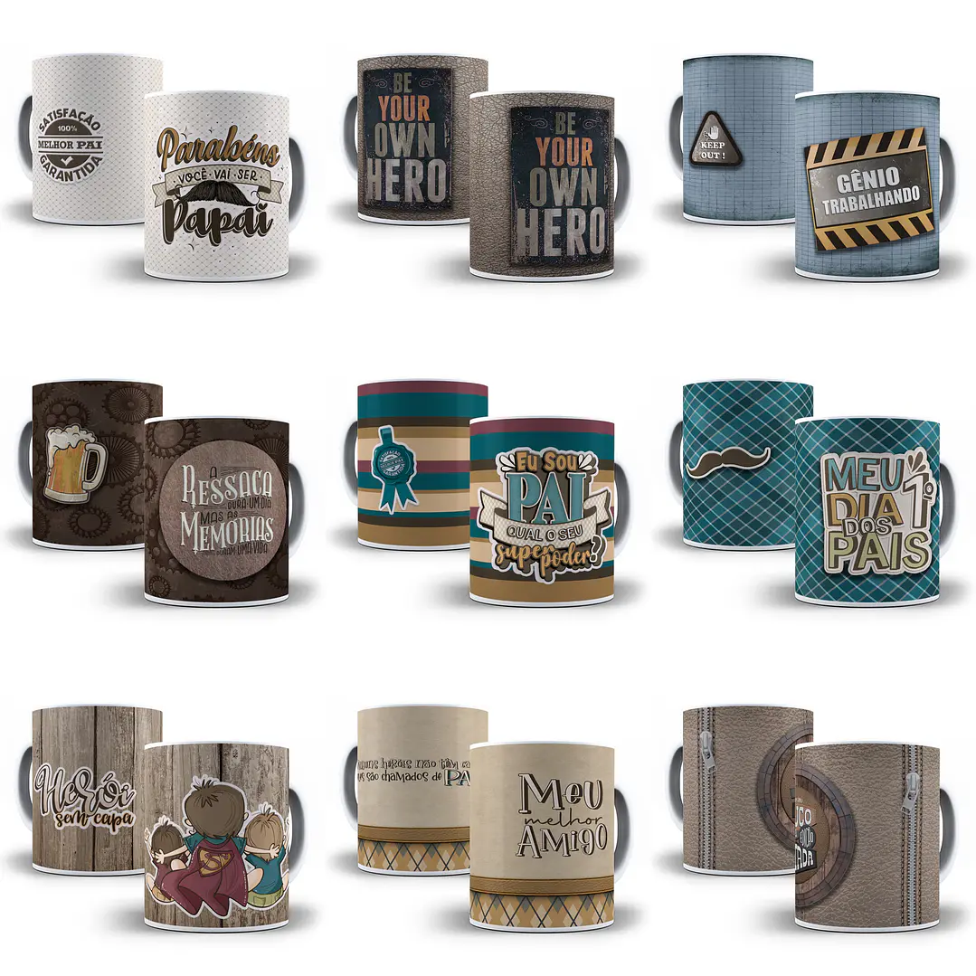 42 Artes para Caneca Dia dos Pais Sublimação Arquivo em Jpg/Png 2
