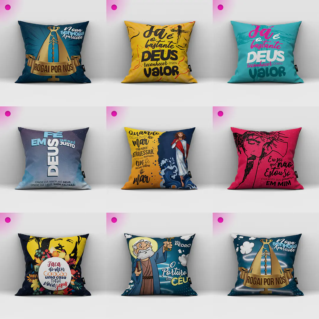 17 Artes para Almofadas Religião Cristo Sublimação Editável em Corel Draw 1