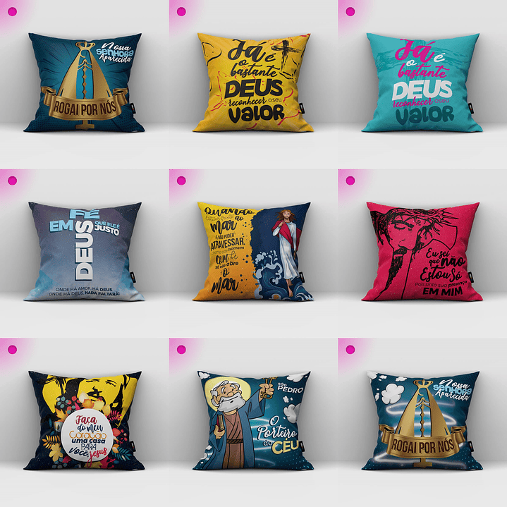 17 Artes para Almofadas Religião Cristo Sublimação Editável em Corel Draw 1