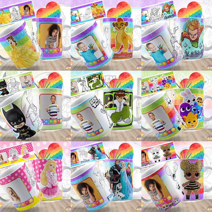 43 Artes Caneca Dia das Crianças Sublimação Editável em Photoshop 1