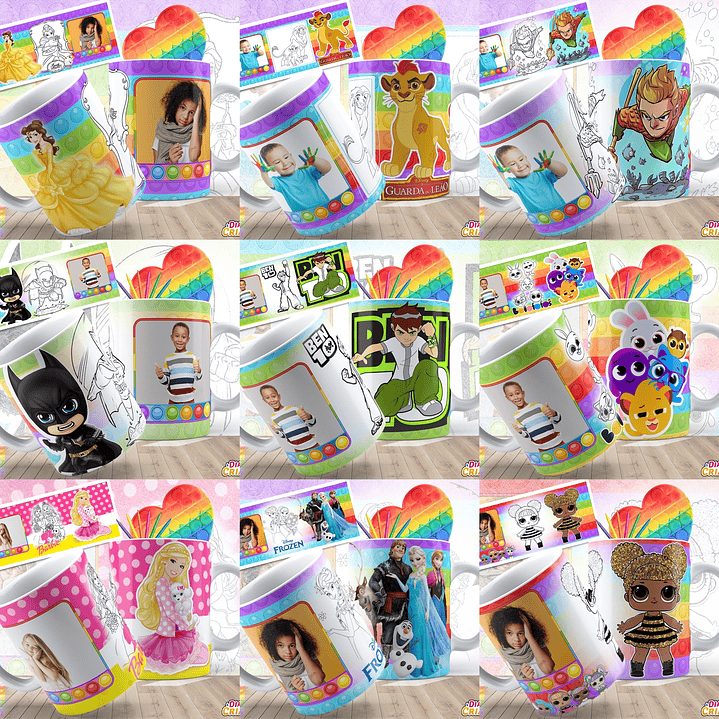 43 Artes Caneca Dia das Crianças Sublimação Editável em Photoshop 1