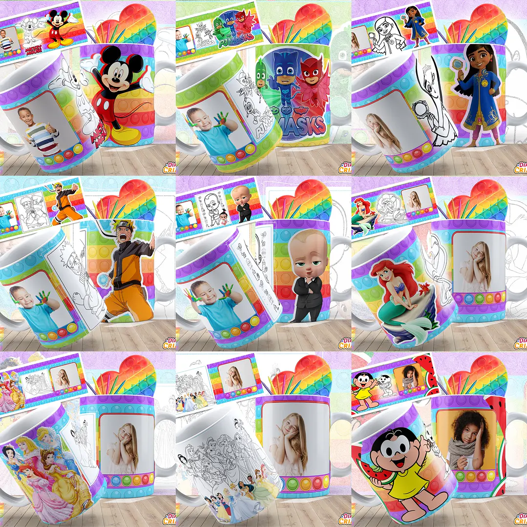 43 Artes Caneca Dia das Crianças Sublimação Editável em Photoshop 5