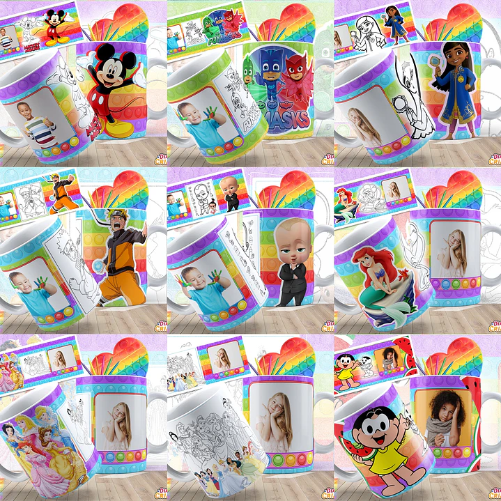 43 Artes Caneca Dia das Crianças Sublimação Editável em Photoshop 5