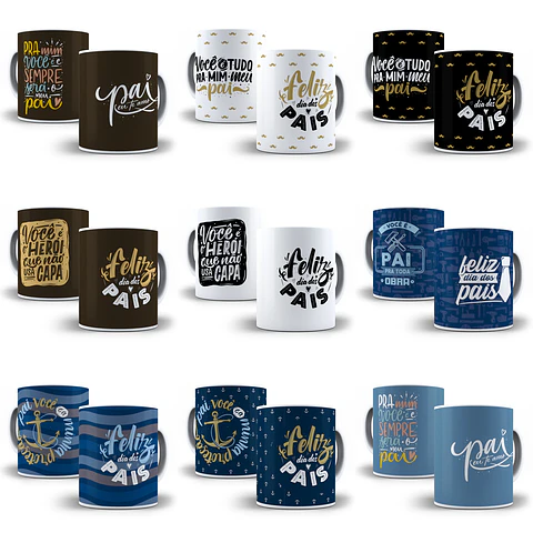 160 Artes para Caneca Sublimação Dia dos Pais Arquivo em Jpg/Png