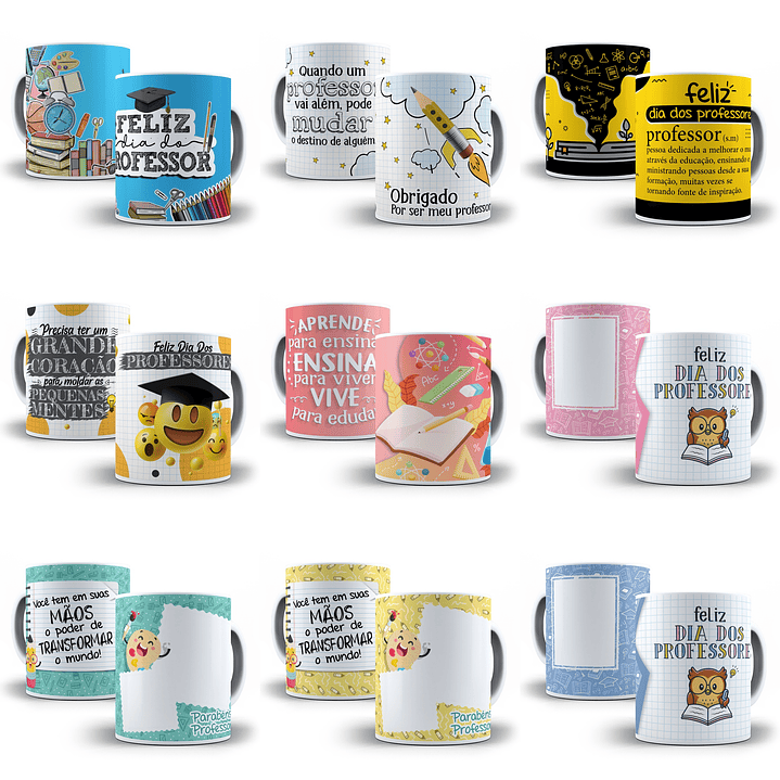 170 Artes para Sublimação Dia dos Professores Editável em Corel Draw 2