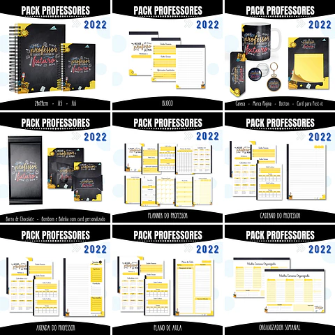 Pacote Artes para Agendas Caneca Professor Giz 2022 Arquivos Pdf Jpge