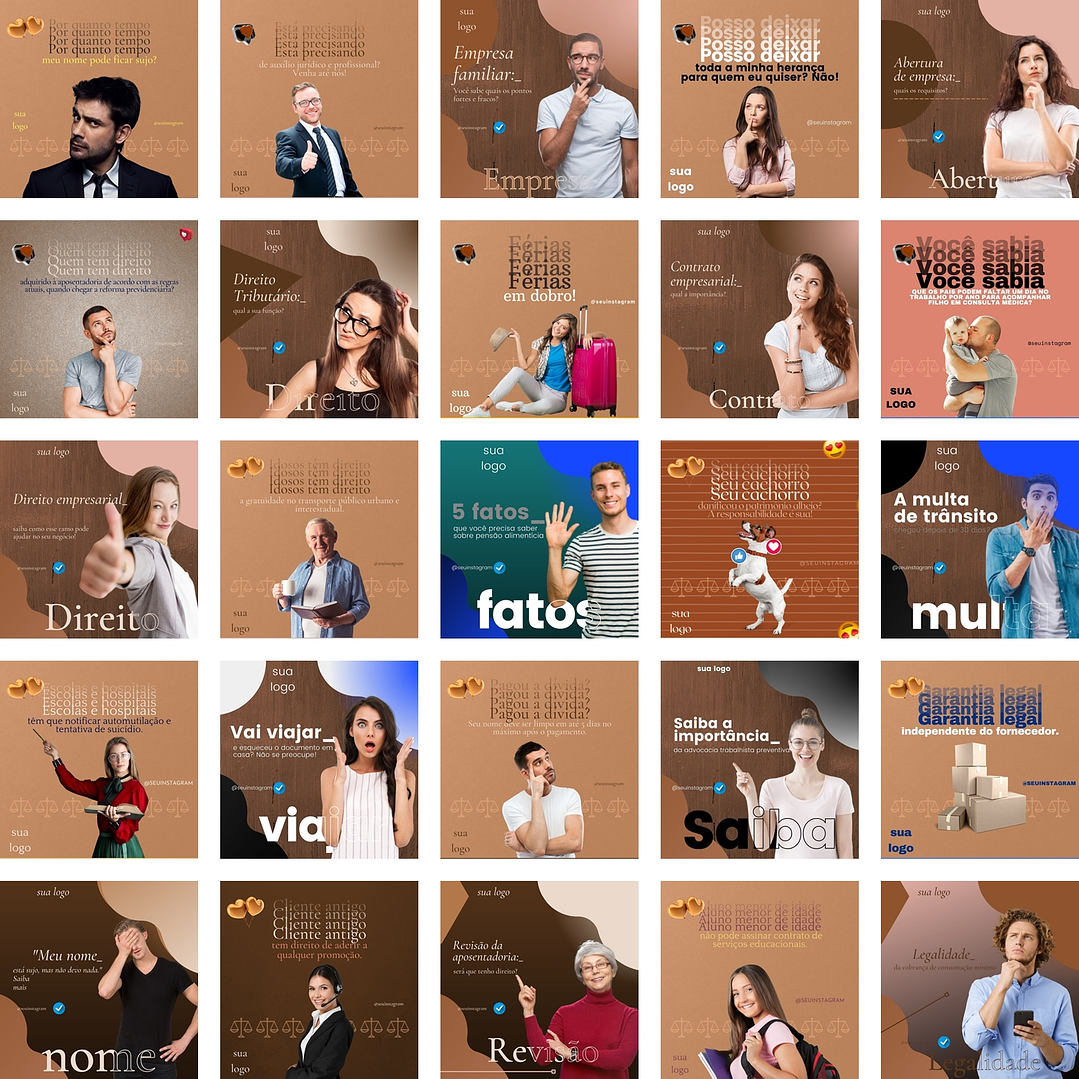 Pack Canva Advogados Templates Editáveis 450 Artes + Bônus 2