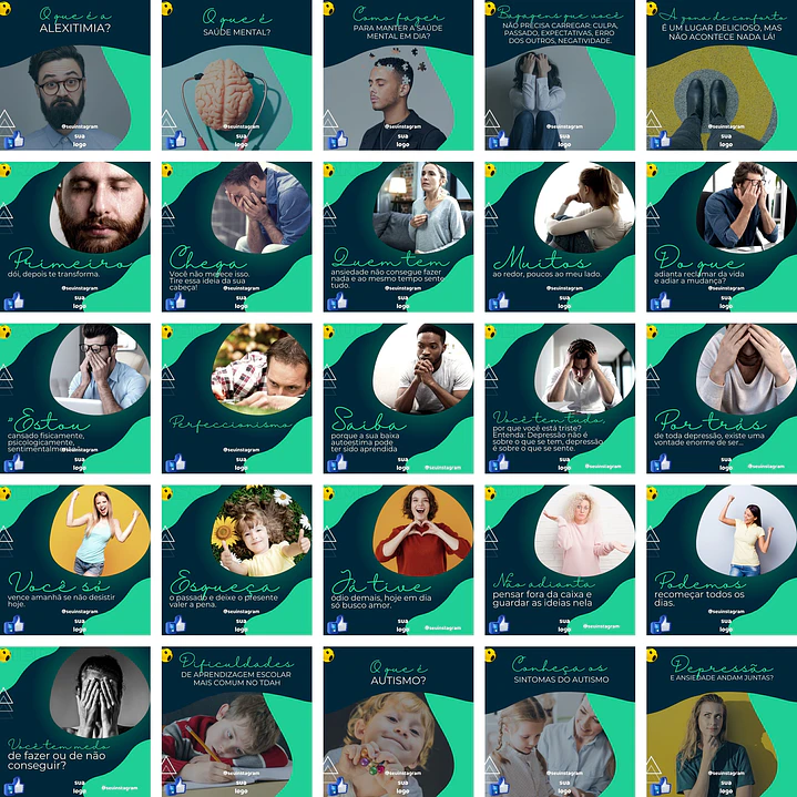 Pack Canva Psicologos Templates Editáveis 220 Artes + Bônus 2