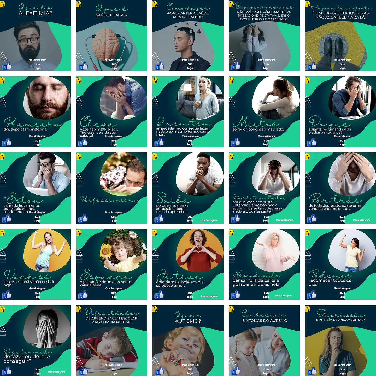 Pack Canva Psicologos Templates Editáveis 220 Artes + Bônus 2