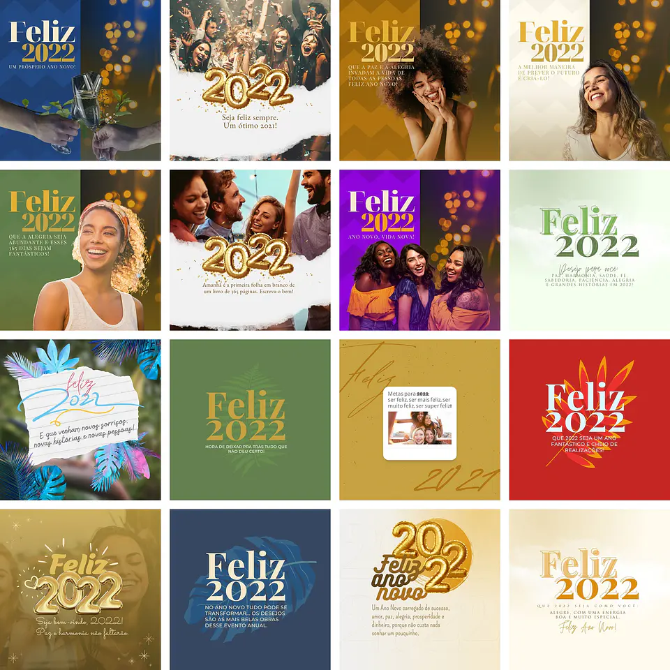 Pack Canva Ano Novo Templates Editáveis 50 Artes + Bônus 3