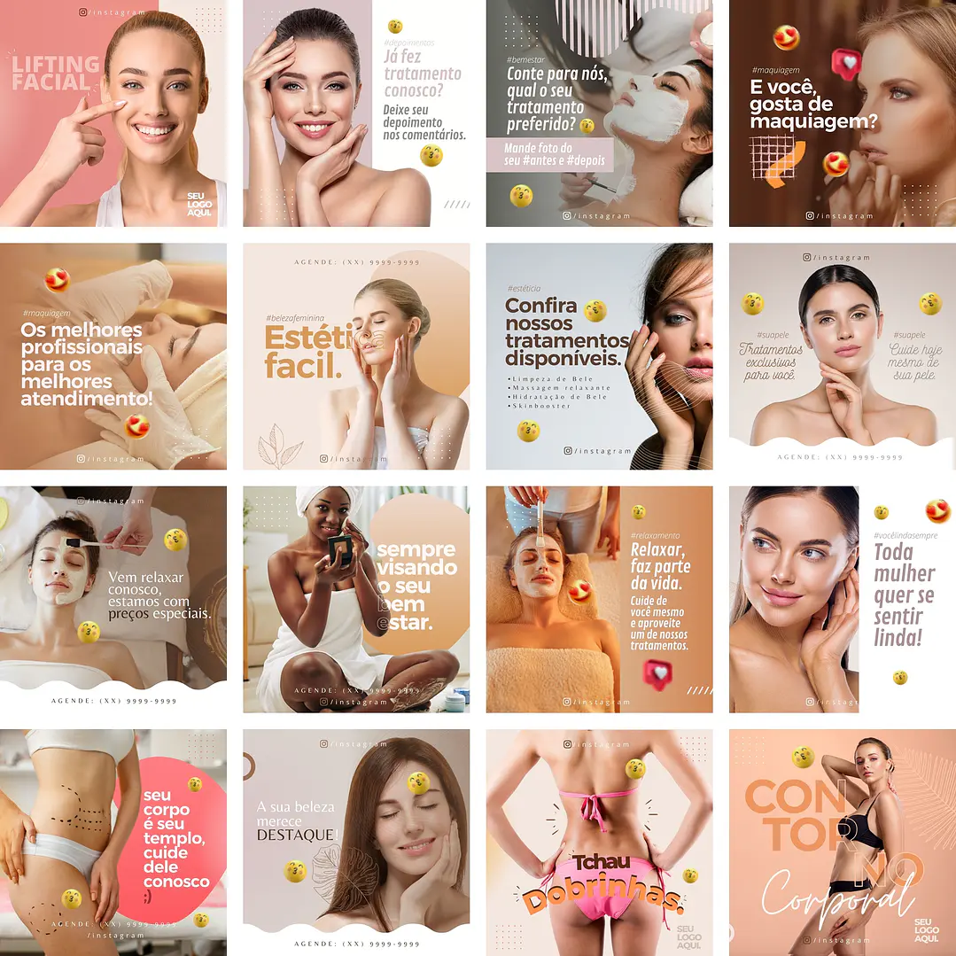 Pack Canva Estética Templates Editáveis 35 Artes + Bônus 1