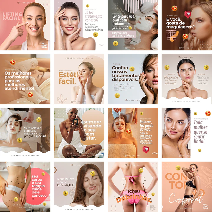 Pack Canva Estética Templates Editáveis 35 Artes + Bônus 1
