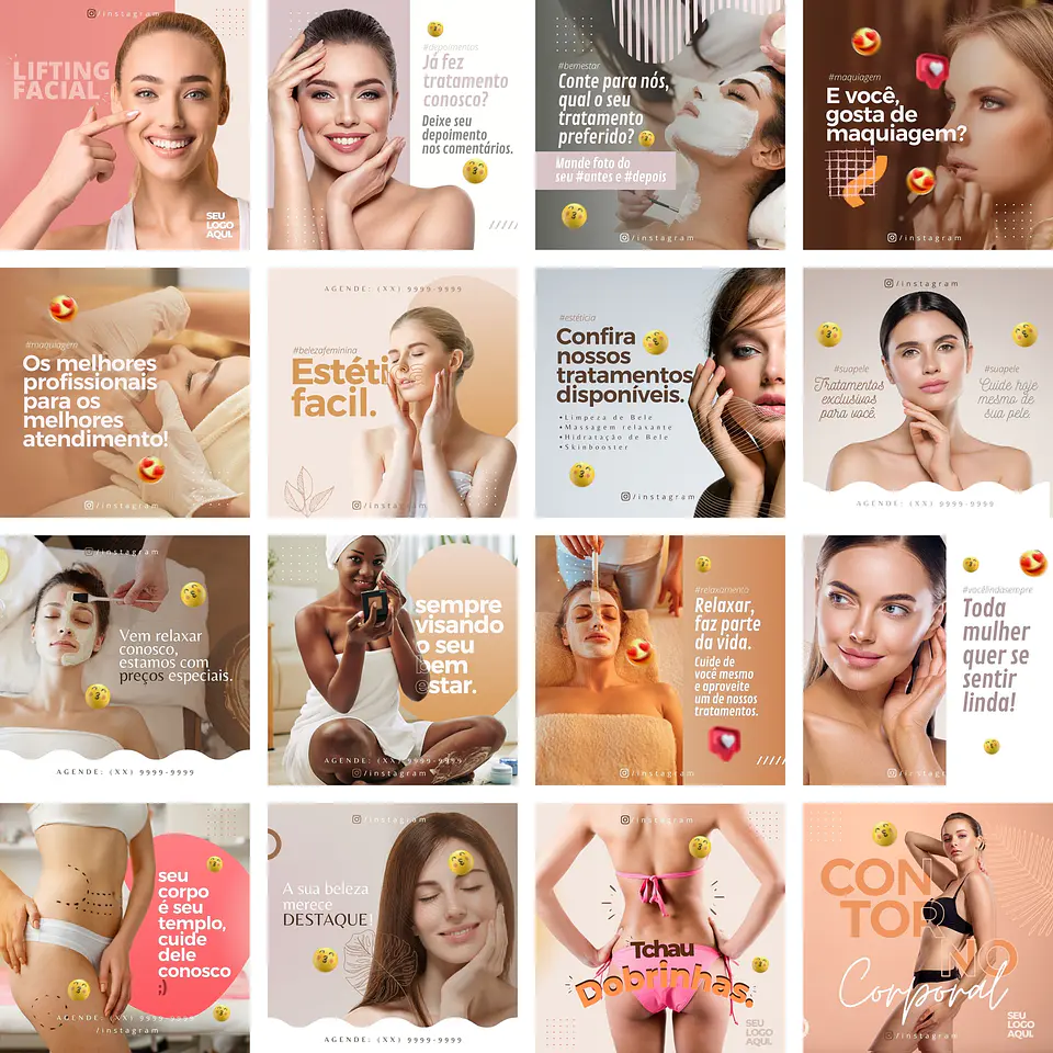 Pack Canva Estética Templates Editáveis 35 Artes + Bônus 1