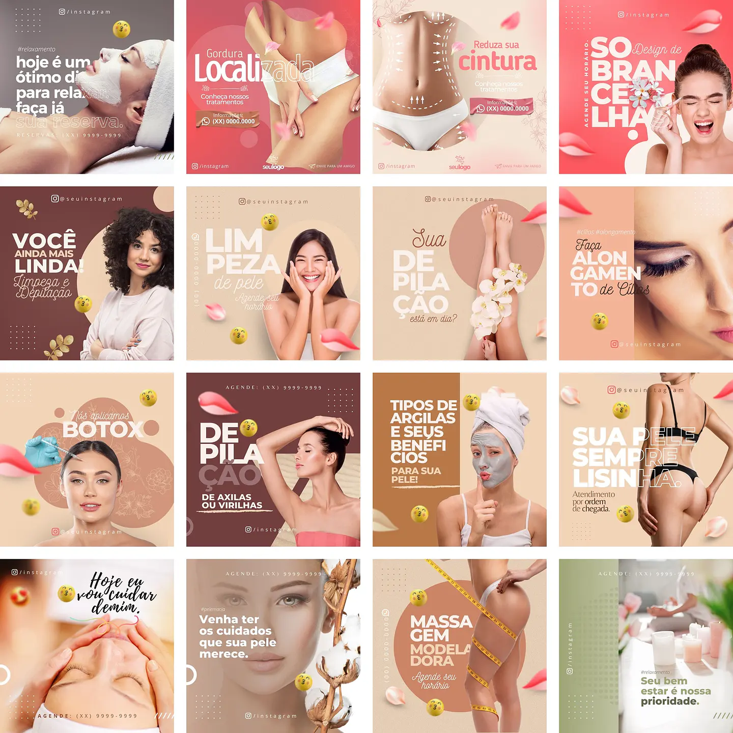Pack Canva Estética Templates Editáveis 35 Artes + Bônus 2