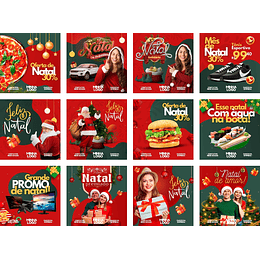 Pack Canva Natal Templates Editáveis 12 Artes + Bônus