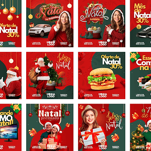 Pack Canva Natal Templates Editáveis 12 Artes + Bônus