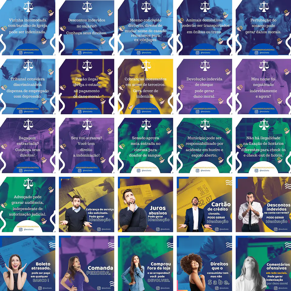 Pack Canva Advogado 3.0 Templates Editáveis 50 Artes + Bônus 2