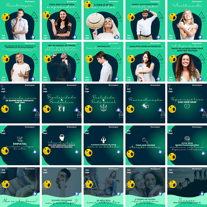 Pack Canva Psicologo 3.0 Templates Editáveis 100 Artes + Bônus 2