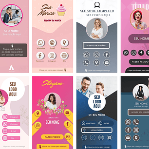 Pack Canva Cartões Interativos Digital Templates Editáveis 10 Artes + Bônus