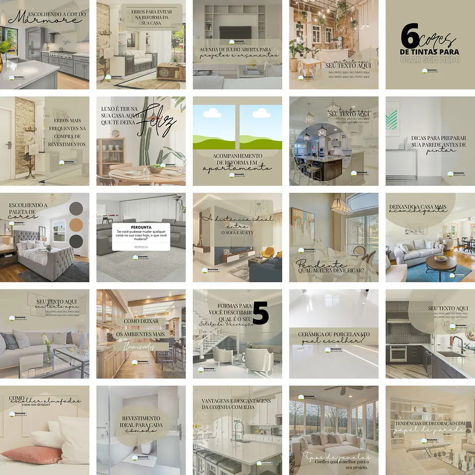 Pack Canva Designer Interior 2.0 Templates Editáveis 25 Artes + Bônus 1