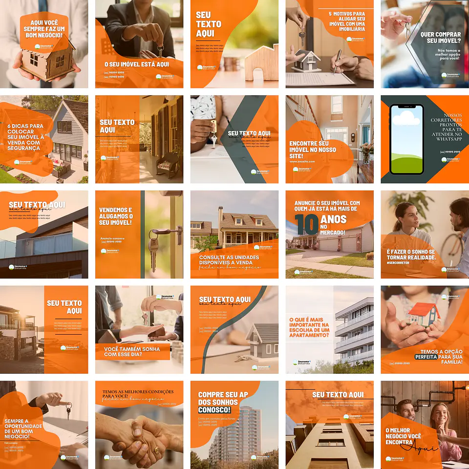 Pack Canva Imobiliária 2.0 Templates Editáveis 25 Artes + Bônus 1