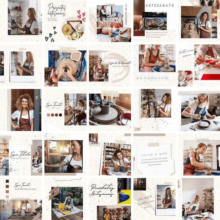 Pack Canva Artesanato Artesão Templates Editáveis 25 Artes + Bônus 1