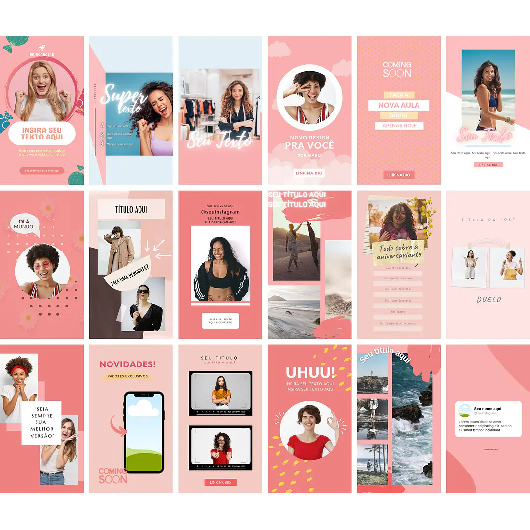 Pack Canva Capas Reels IGTV Instagram  Templates Editáveis 20 Artes + Bônus 1