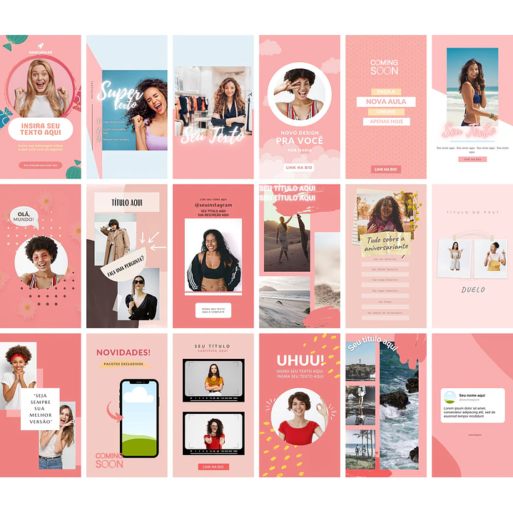 Pack Canva Capas Reels IGTV Instagram  Templates Editáveis 20 Artes + Bônus 1