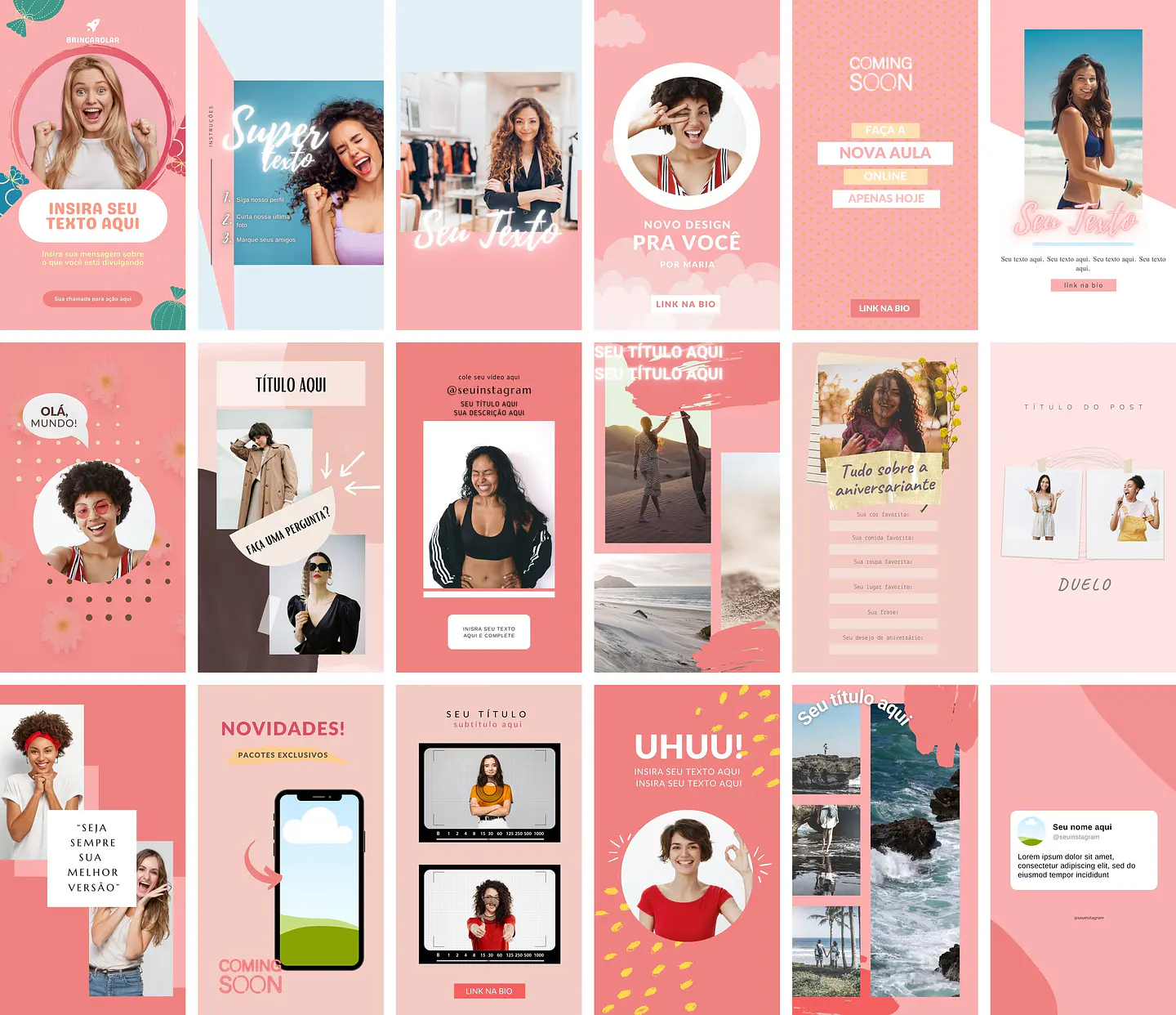 Pack Canva Capas Reels IGTV Instagram  Templates Editáveis 20 Artes + Bônus 1