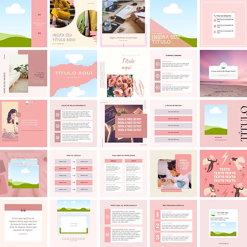 Pack Canva Feed Post Instagram 1.0 Templates Editáveis 100 Artes + Bônus
